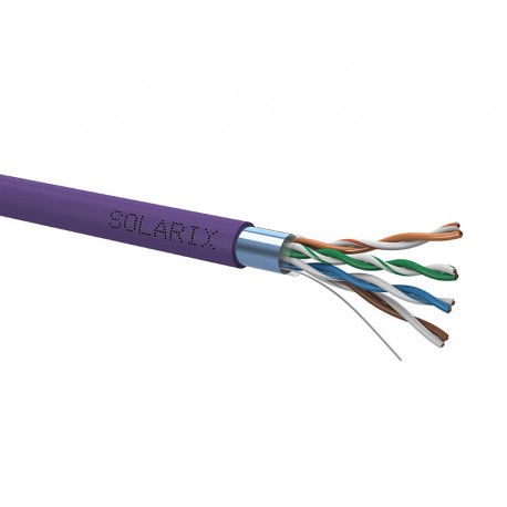 kábel FTP 4x2x0,52 SXKD cat.5E LSOH drôt tienený fialový SOLARIX   bal.500m